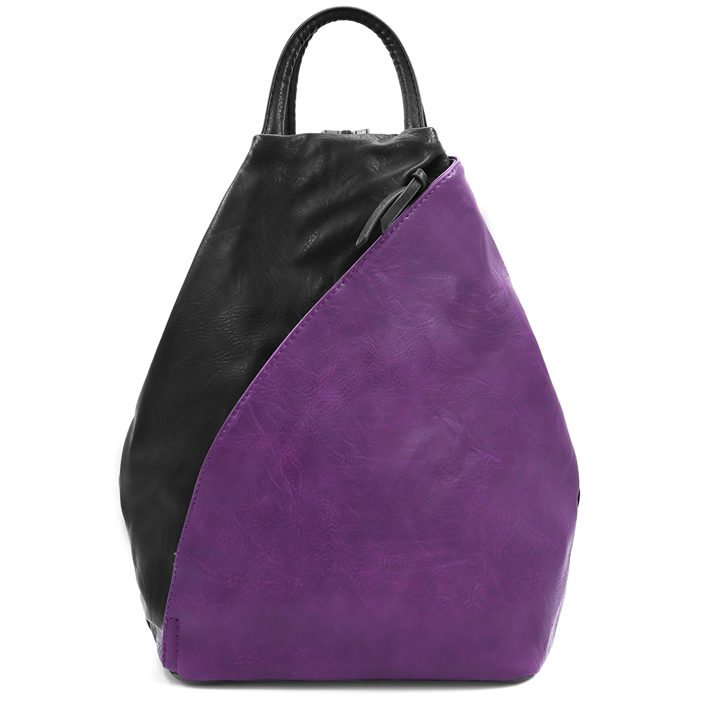 Női hátizsák titkos záródással - fekete/lila