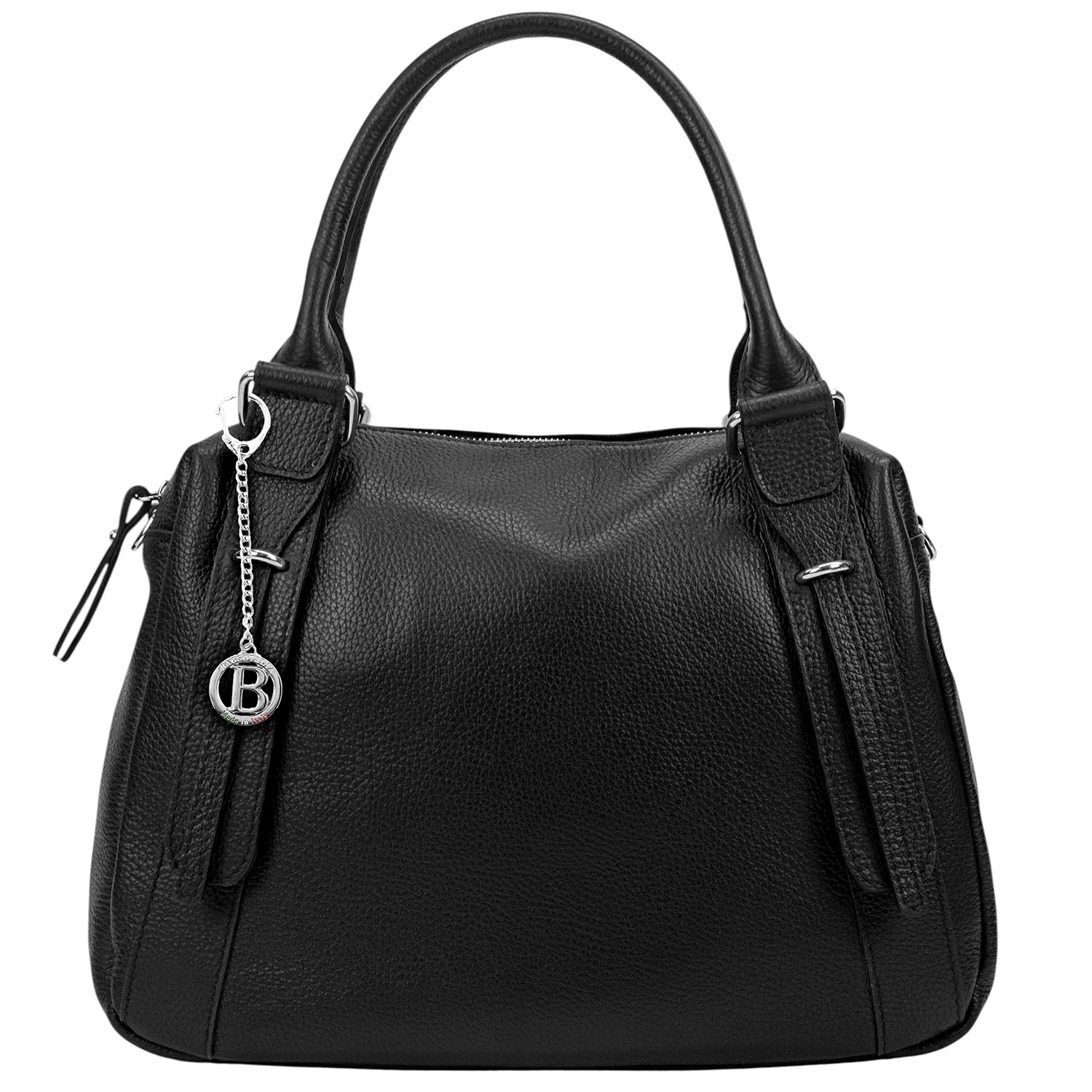 Nagy méretű női táska természetes bőrből – fekete