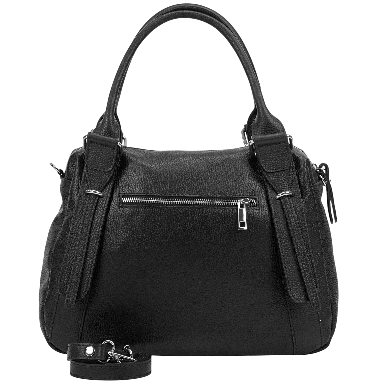 Nagy méretű női táska természetes bőrből – fekete