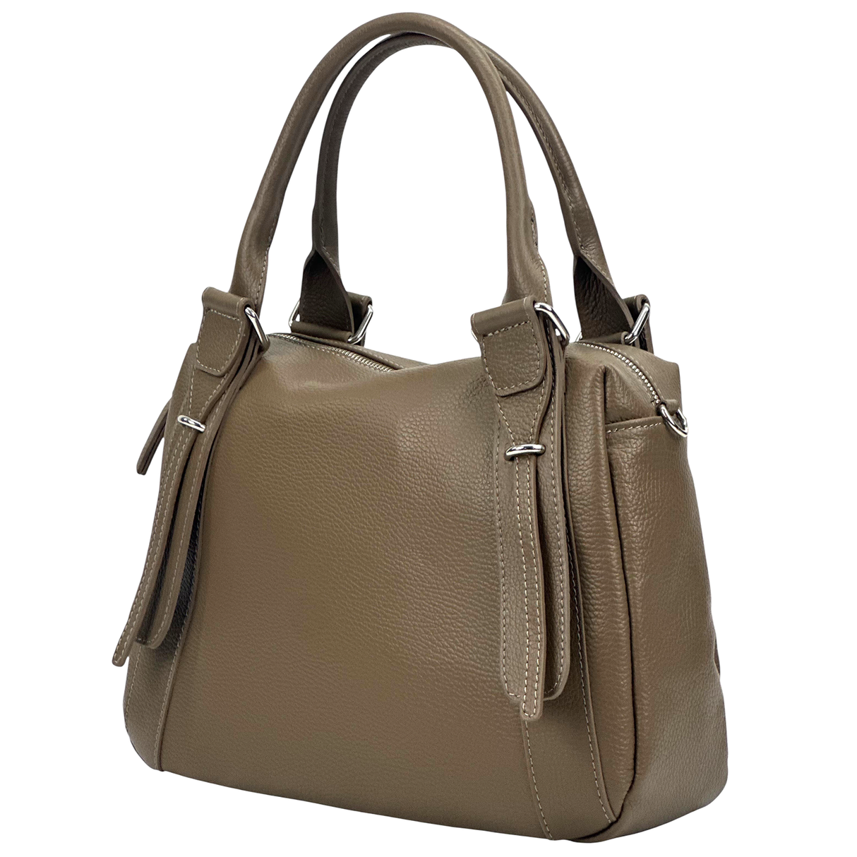 Nagy méretű női táska természetes bőrből – világosbarna