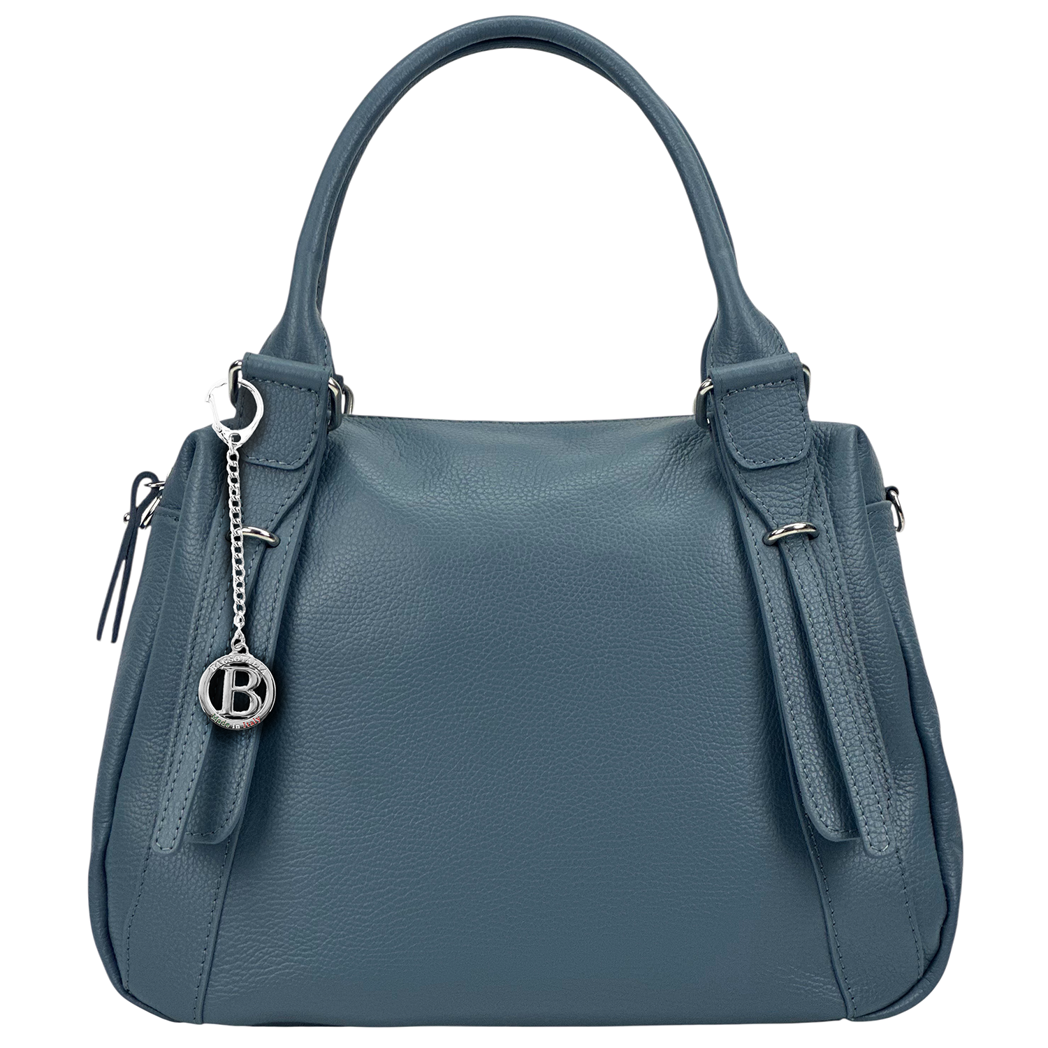 Nagy méretű női táska természetes bőrből – kék