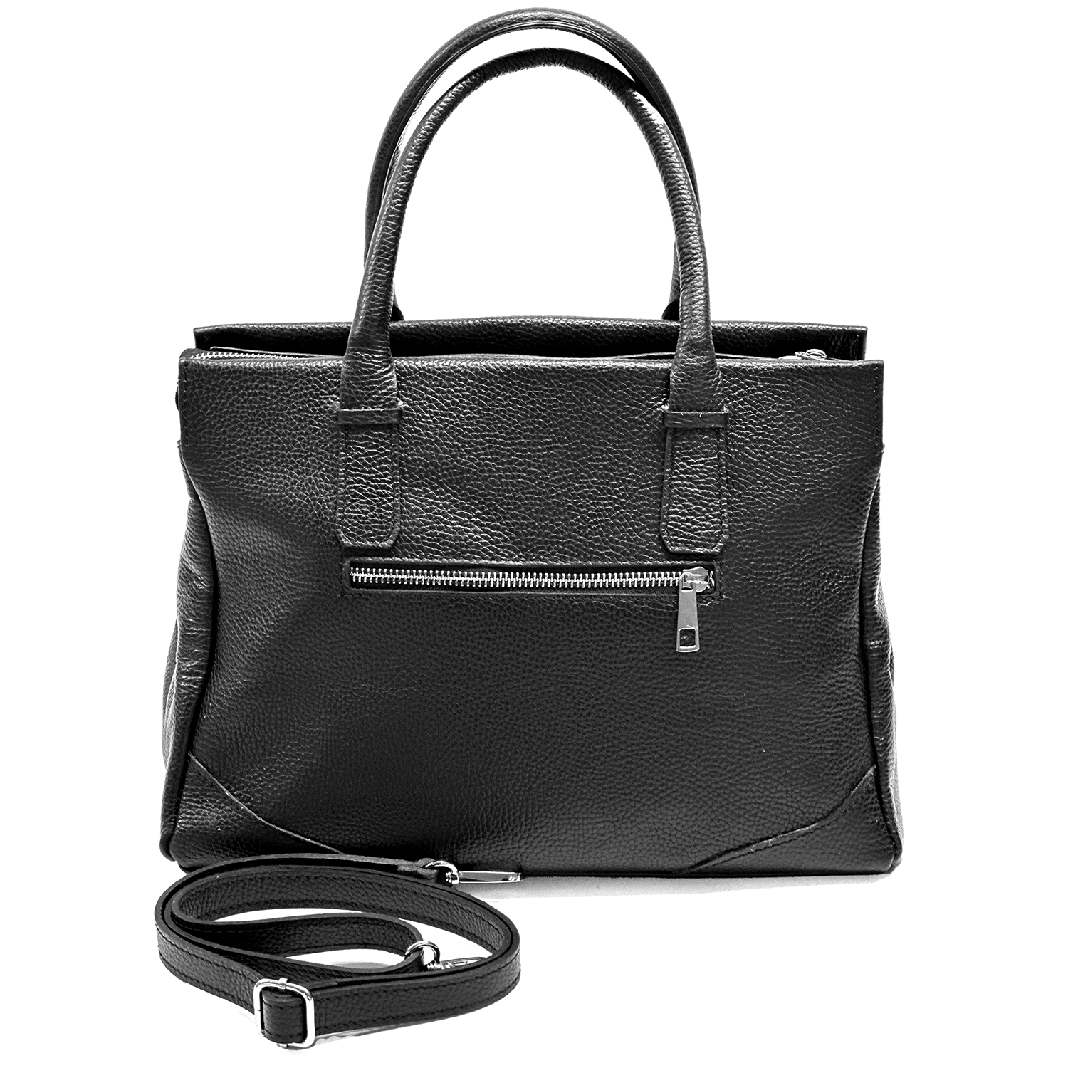 Női táska, természetes bőrből – fekete