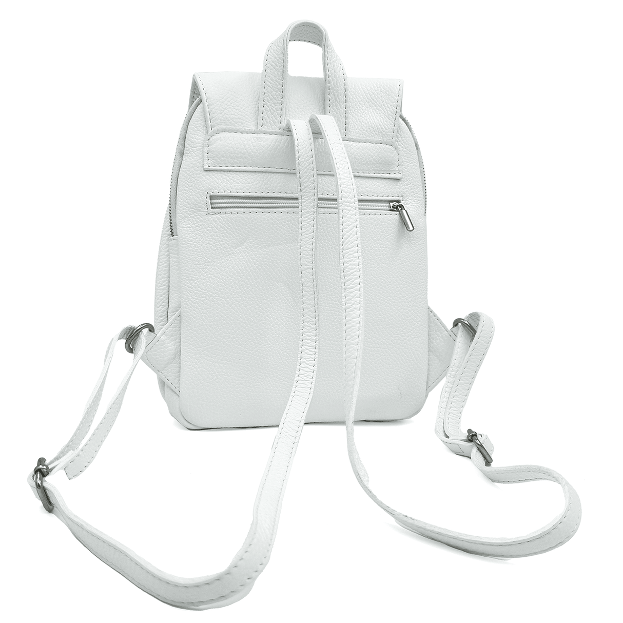 Női hátizsák természetes bőrből Venezia - fehér