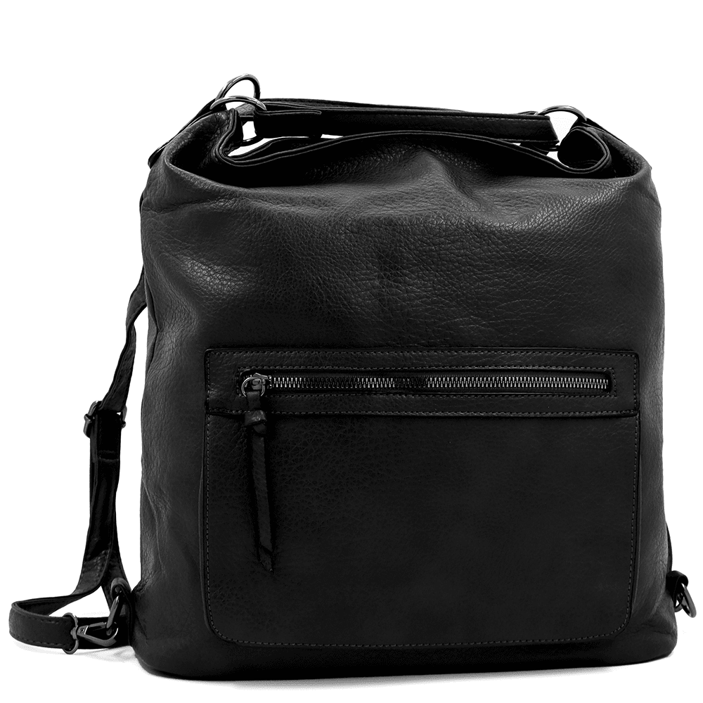 2 az 1-ben - Nagy táska és hátizsák Lora - fekete