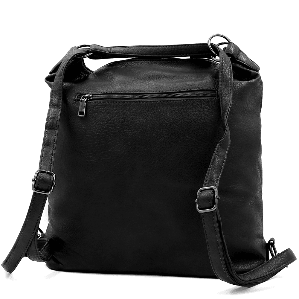 2 az 1-ben - Nagy táska és hátizsák Lora - fekete