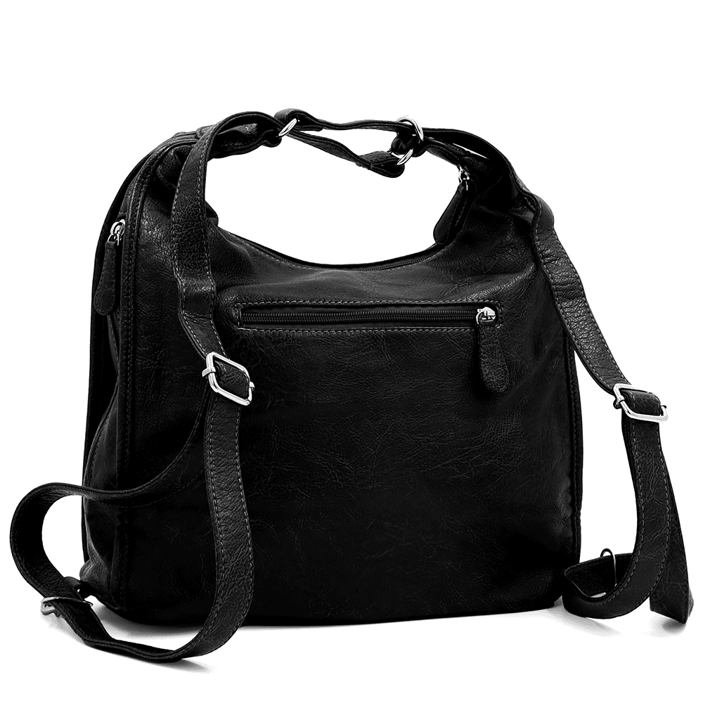 2 az 1-ben - Táska és hátizsák sok zsebbel Rubi - fekete