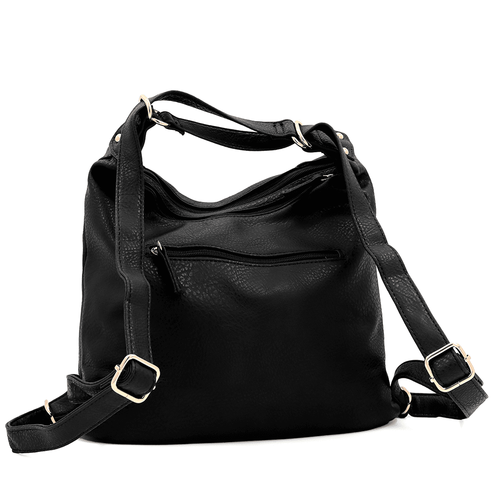 2 az 1-ben - Táska és hátizsák két rekesszel Silvana - fekete