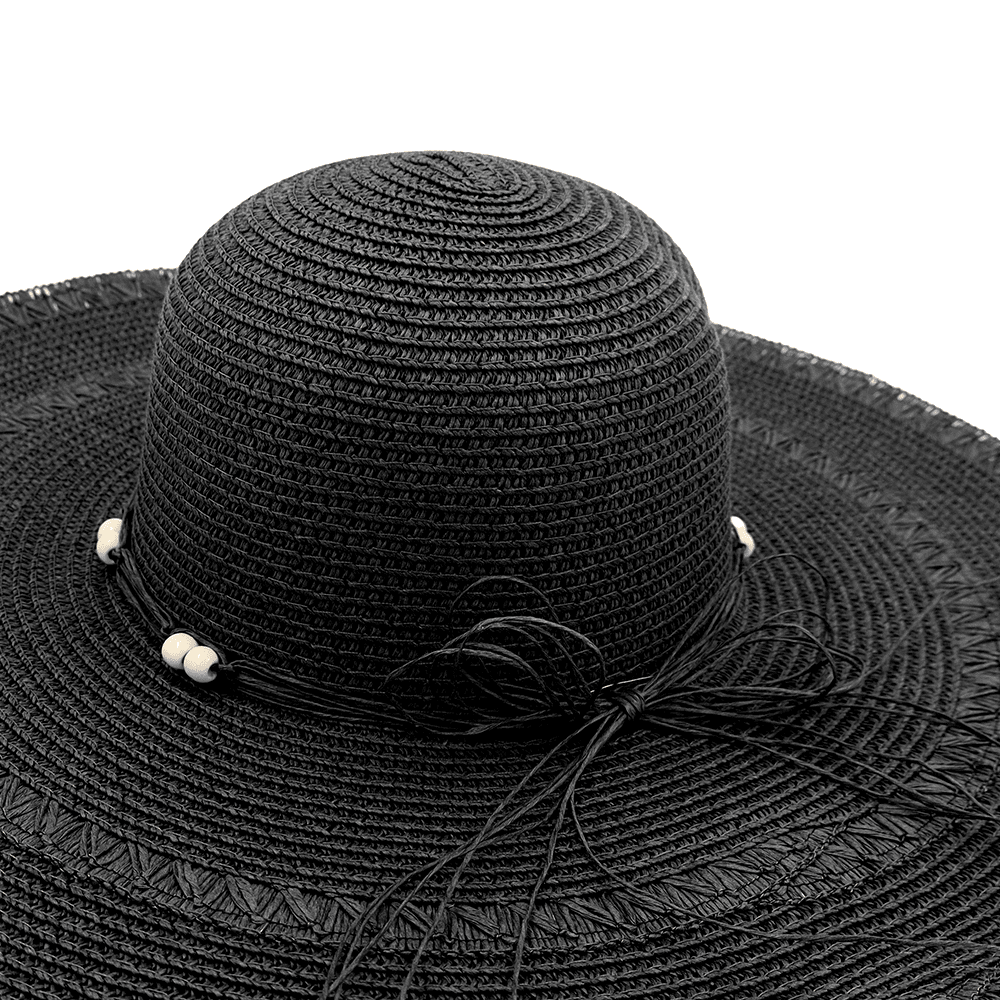 Női szalmakalap - fekete