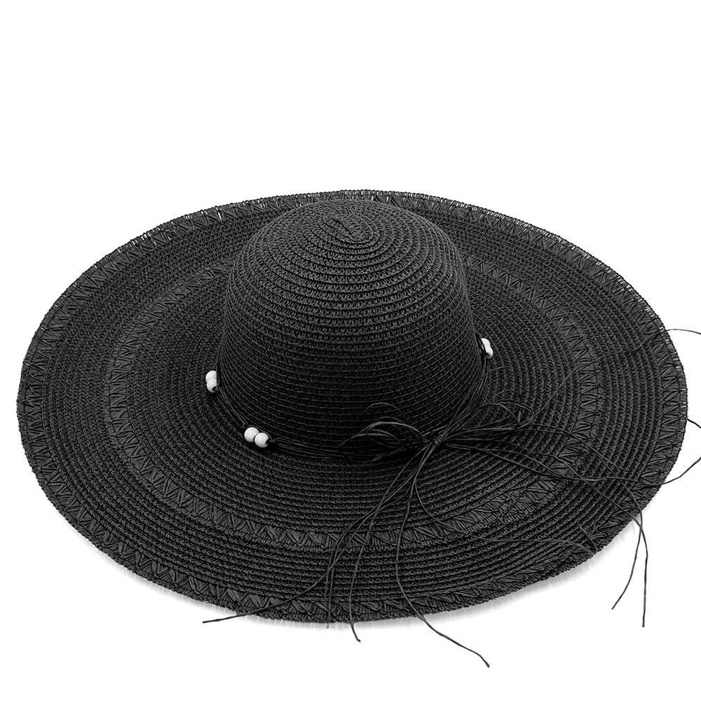 Női szalmakalap - fekete