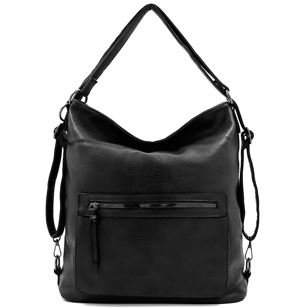 2 az 1-ben - Nagy táska és hátizsák Lora - fekete