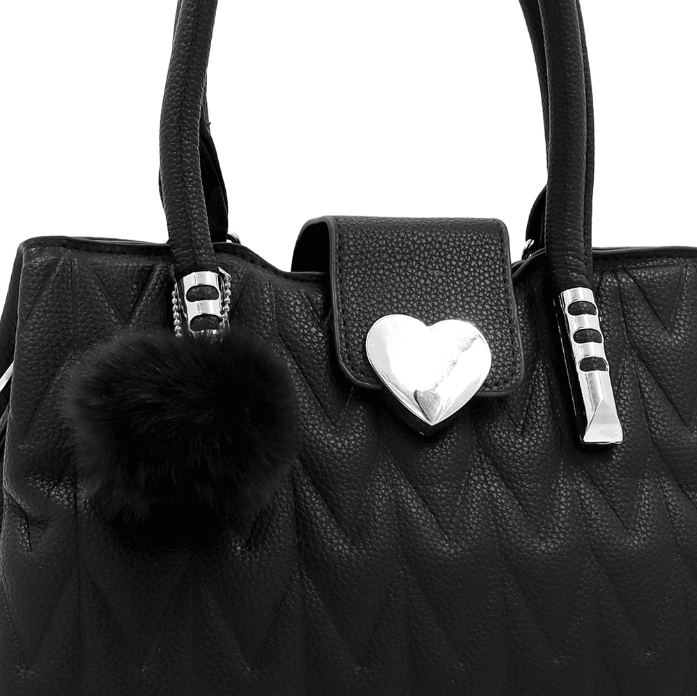 Női táska 3 rekesszel Love - fekete