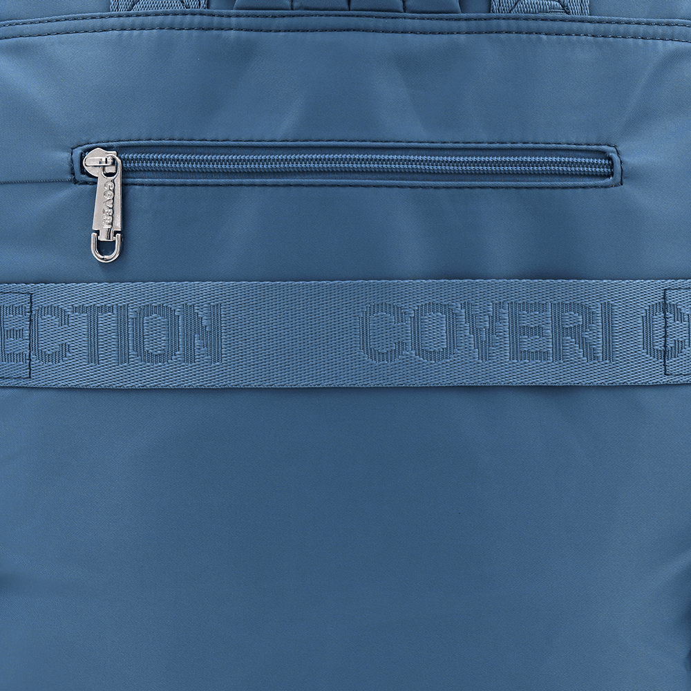 Női hátizsák szövetből, függő pénztárcával - kék