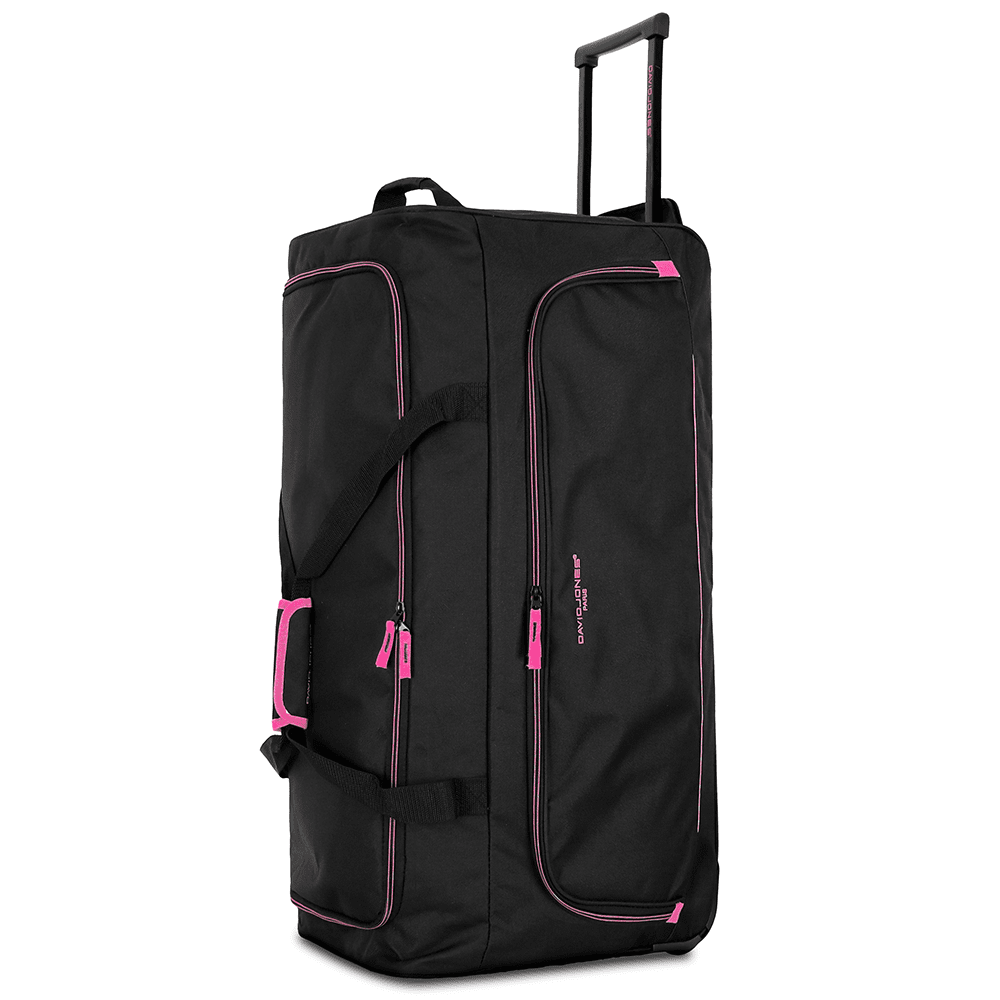 David Jones - Nagy utazótáska kerekekkel és teleszkópos fogantyúval - fekete/fukszia