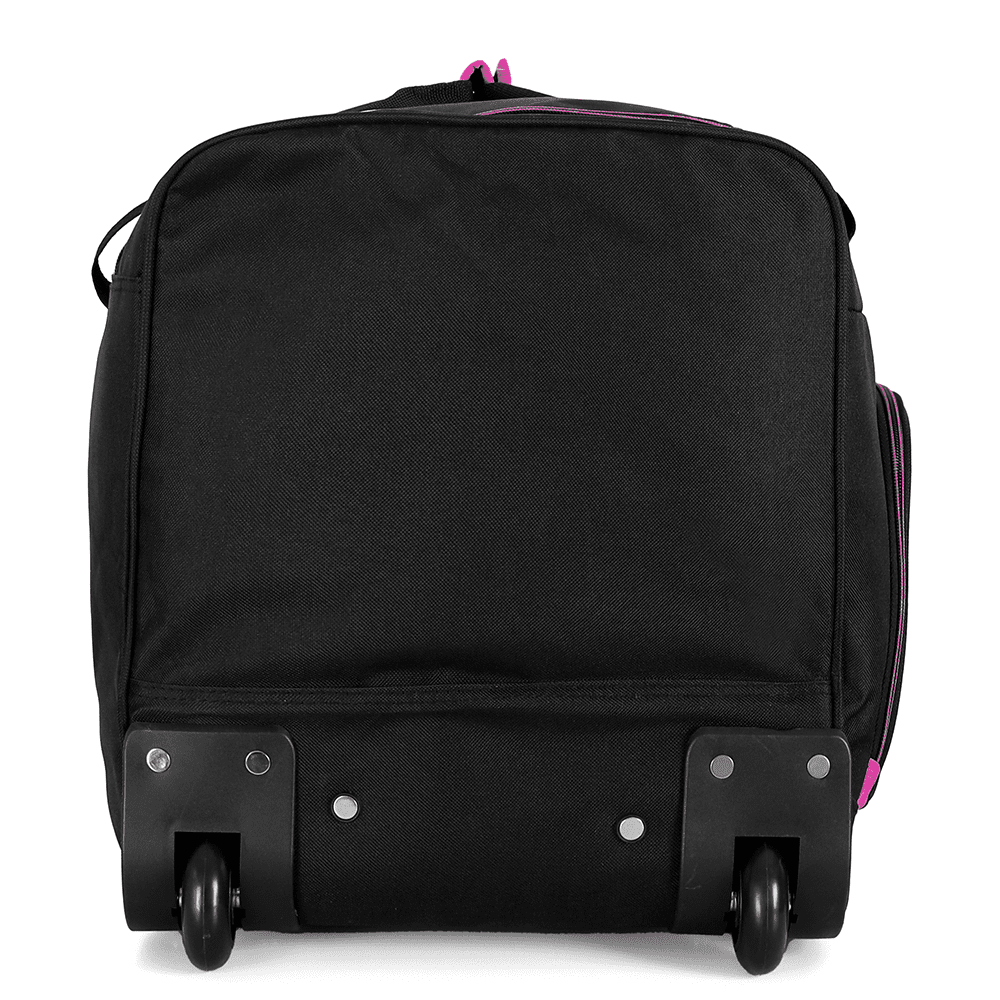 David Jones - Nagy utazótáska kerekekkel és teleszkópos fogantyúval - fekete/fukszia