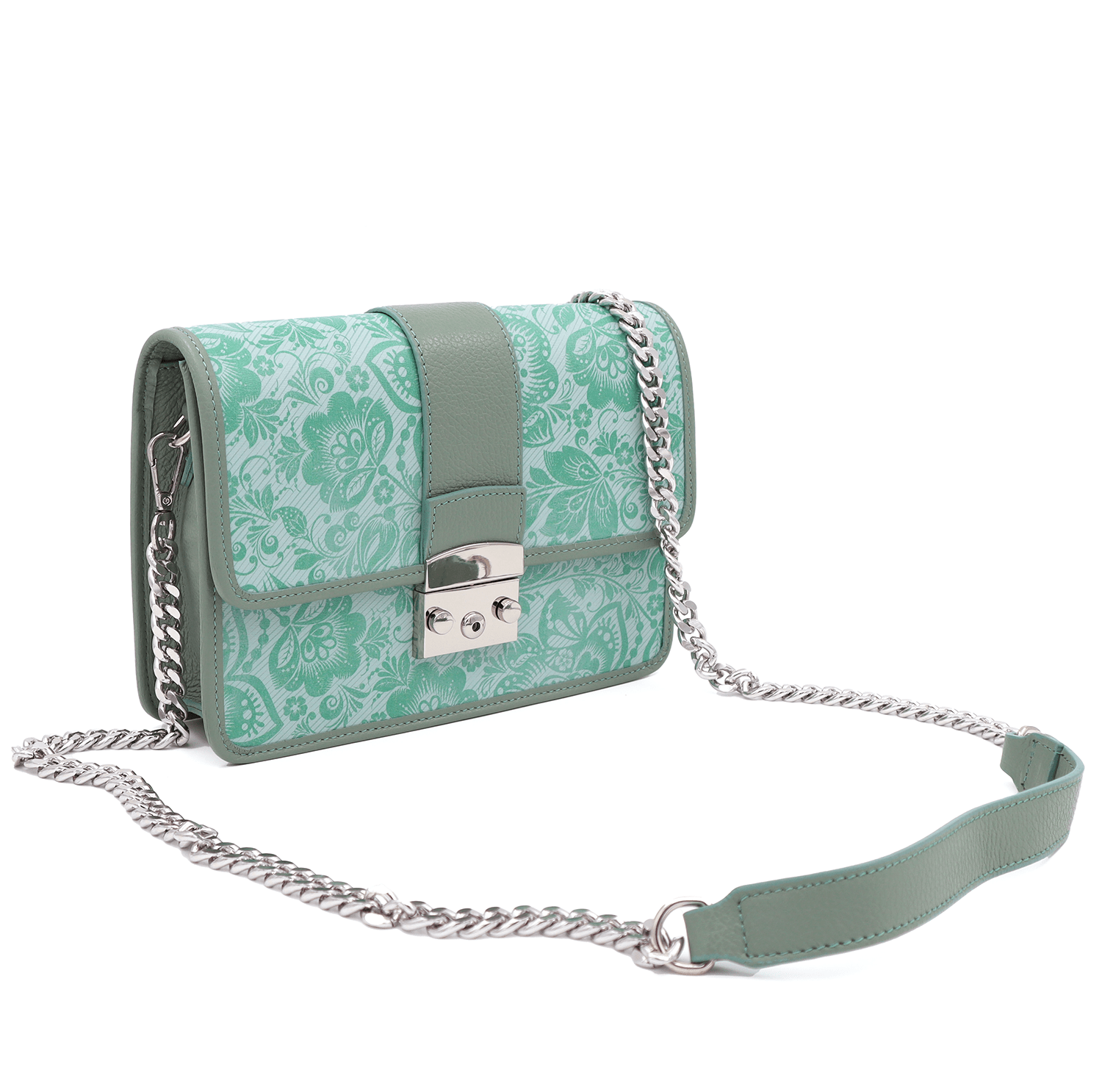 Természetes bőr táska 2féle fogantyúval Ardea - világos zöld