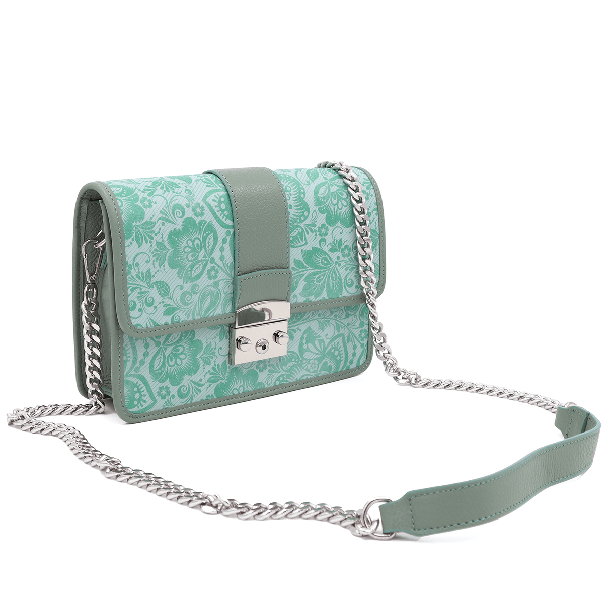 Természetes bőr táska 2féle fogantyúval Ardea - világos zöld