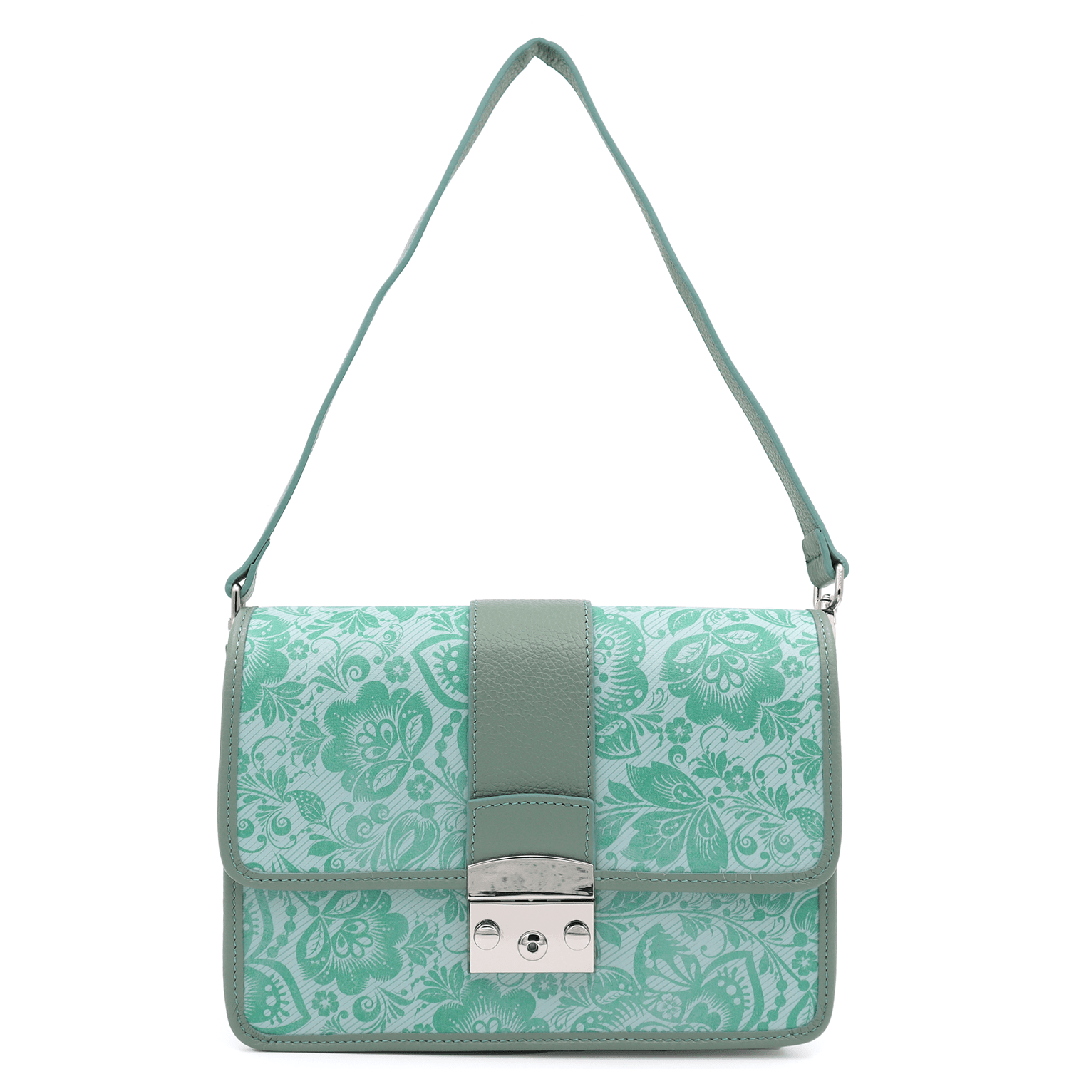 Természetes bőr táska 2féle fogantyúval Ardea - világos zöld