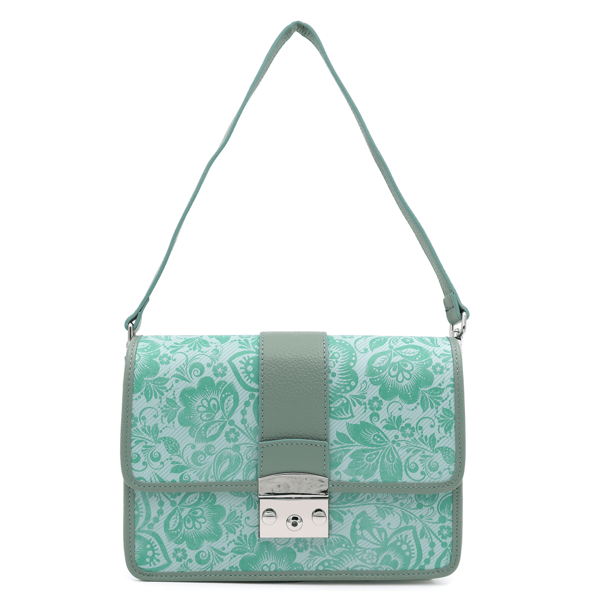 Természetes bőr táska 2féle fogantyúval Ardea - világos zöld