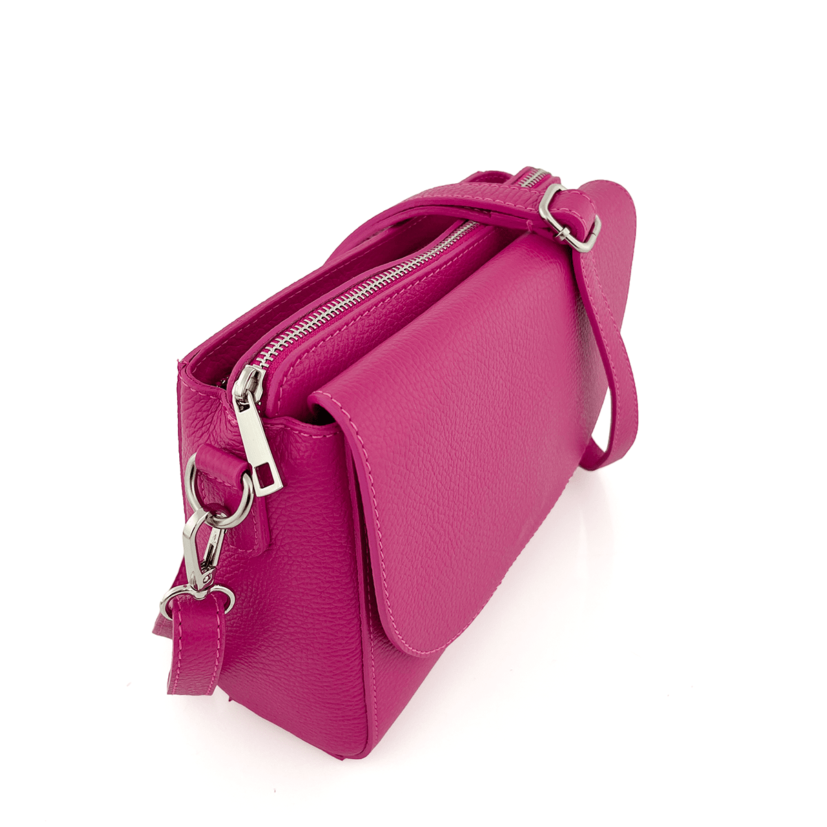 Természetes bőr válltáska Milana - fukszia