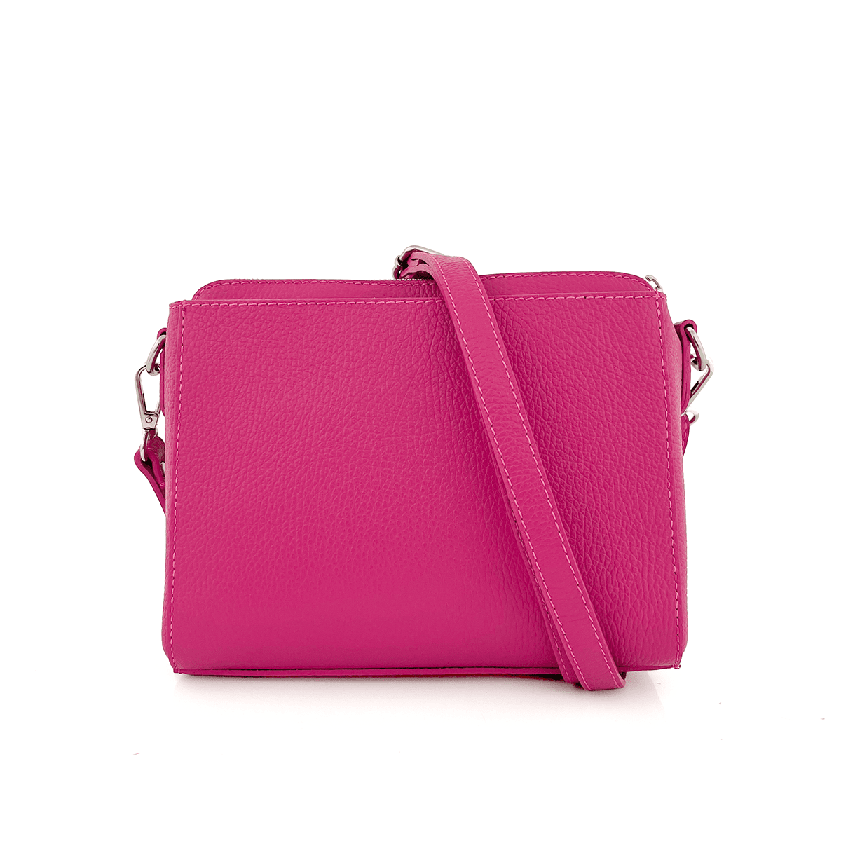 Természetes bőr válltáska Milana - fukszia