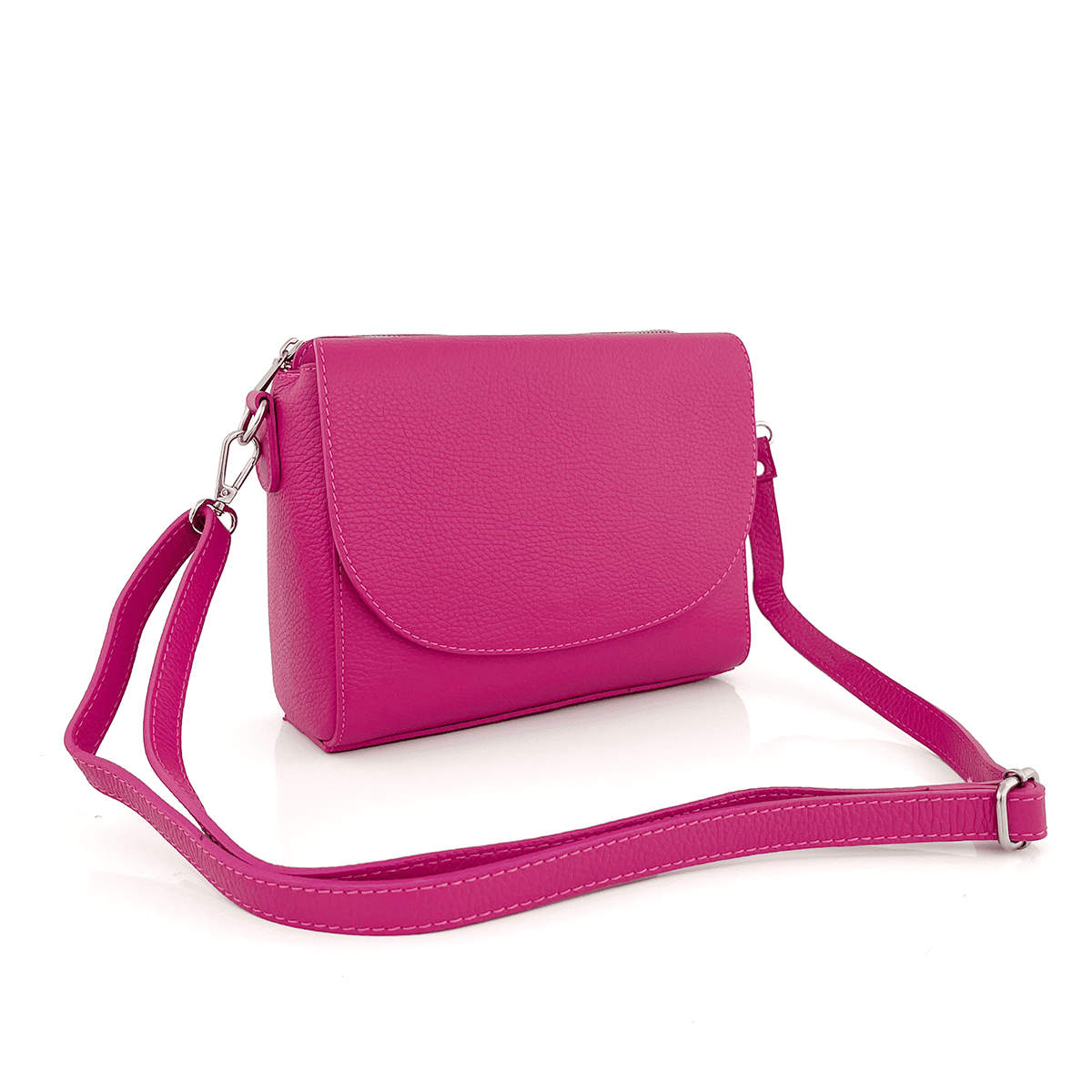 Természetes bőr válltáska Milana - fukszia
