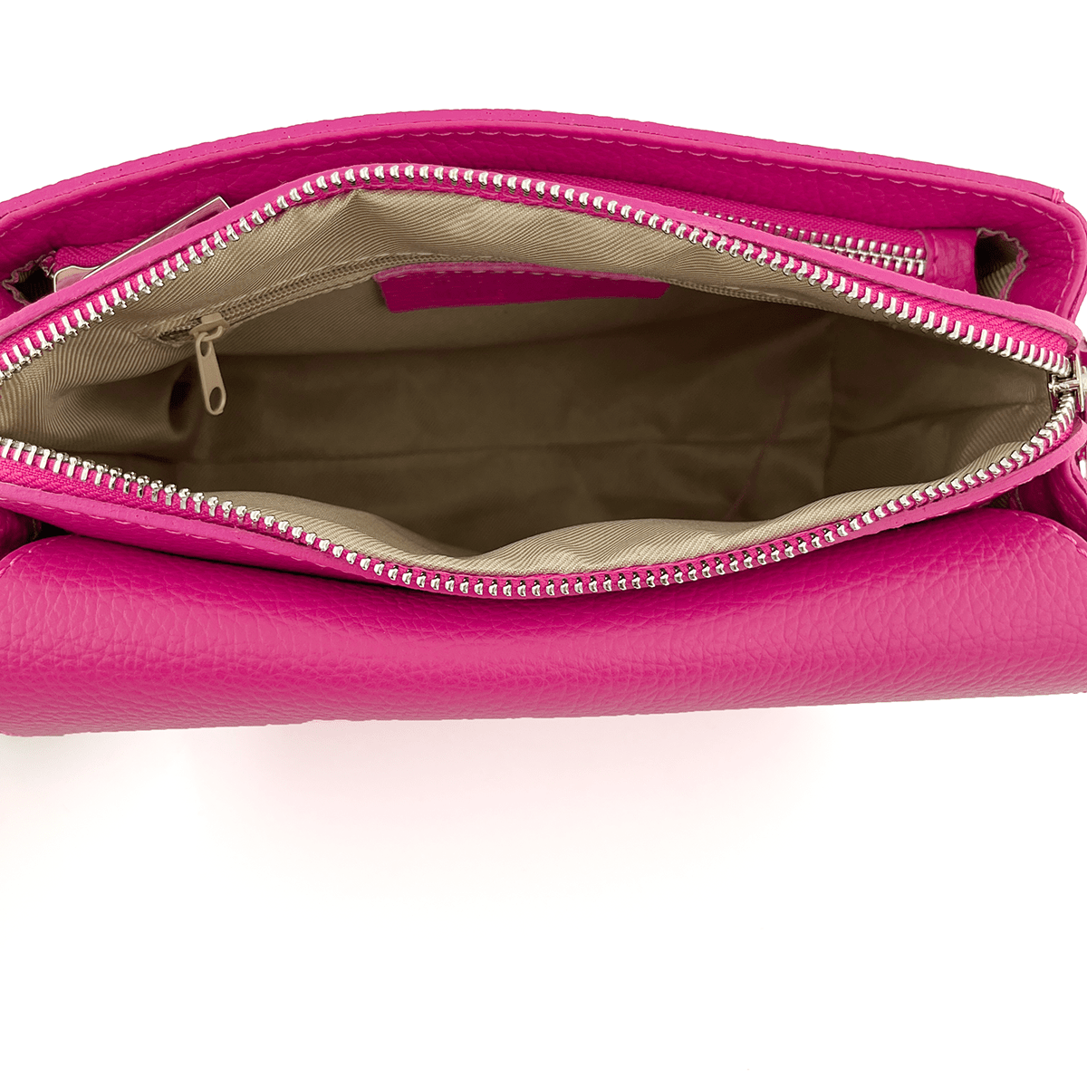 Természetes bőr válltáska Milana - fukszia