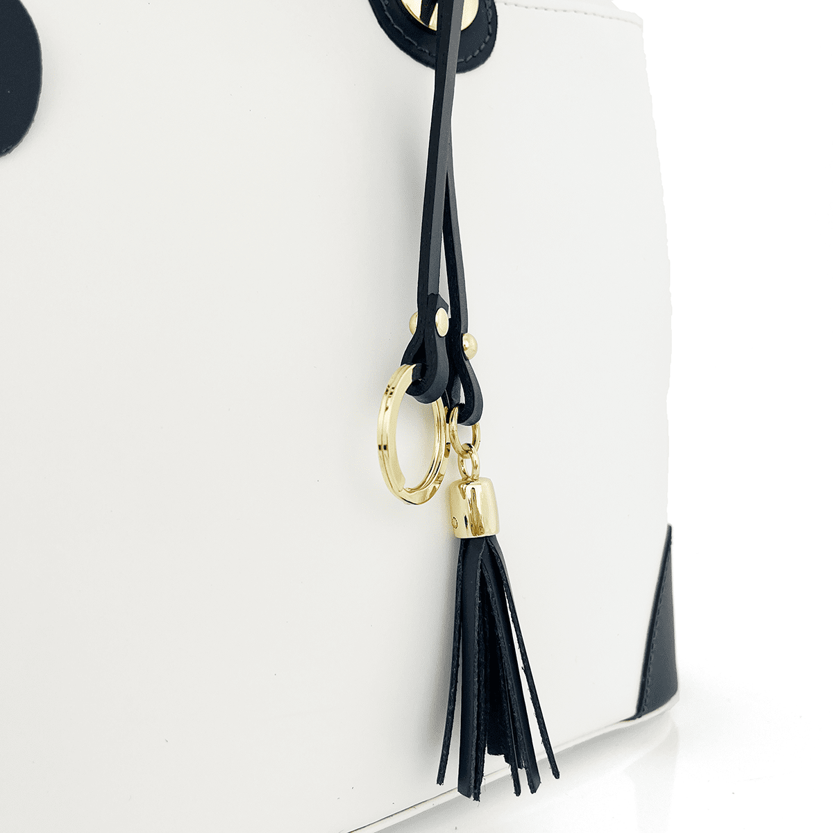 Női táska természetes bőrből Alika - fehér