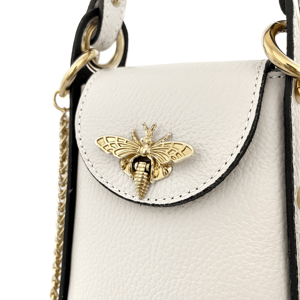 Női táska 2 fogantyúval, természetes bőrből, Azzurra  - bézs