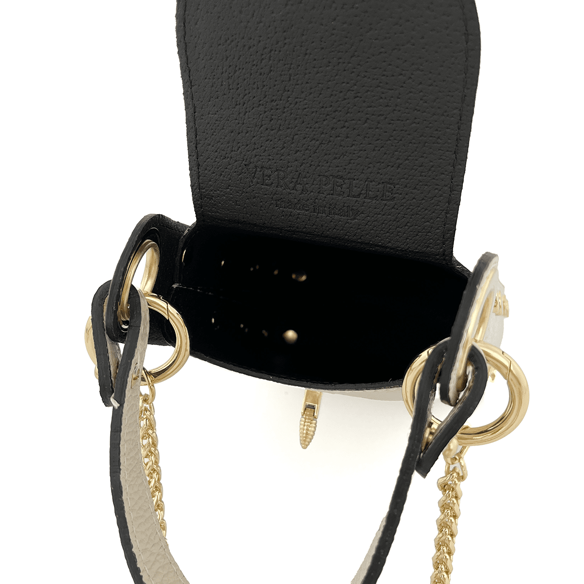 Női táska 2 fogantyúval, természetes bőrből, Azzurra  - bézs