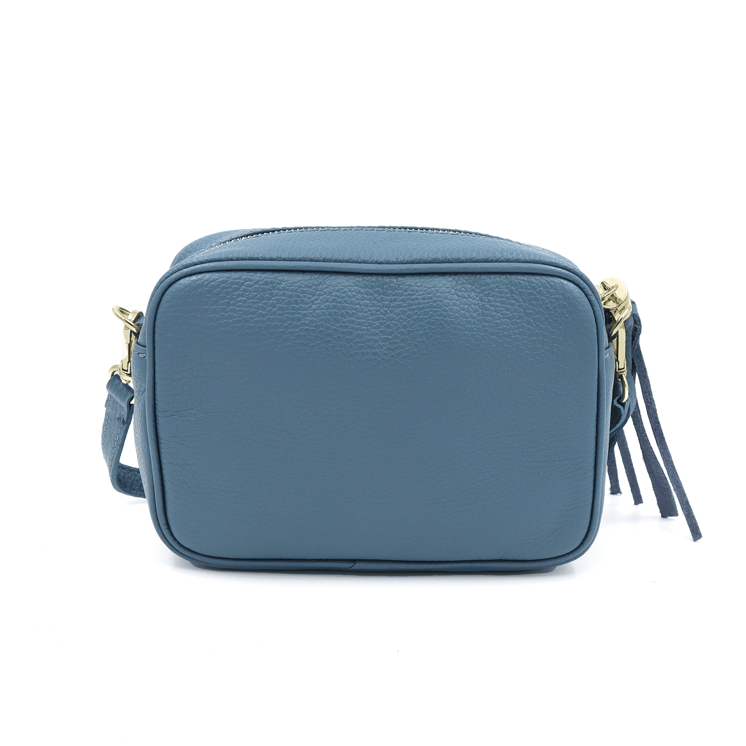 Válltáska természetes bőrből, állatmintás - kék