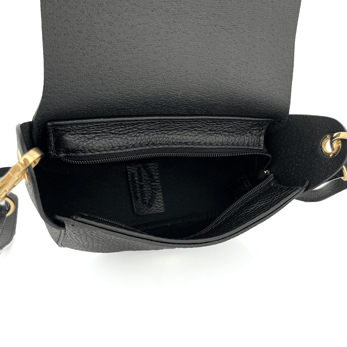 Leandra természetes bőr válltáska - fekete