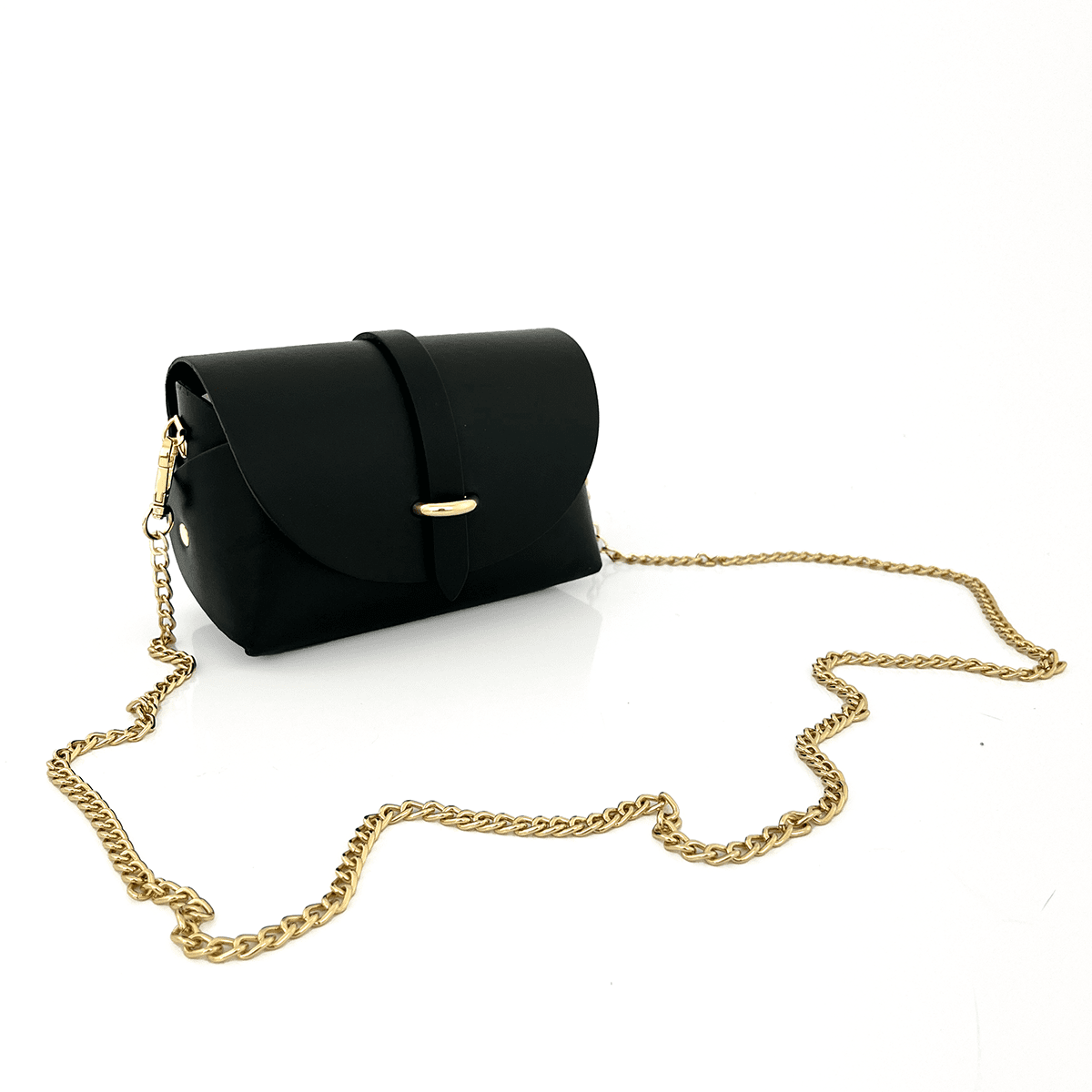 Válltáska természetes bőrből Rosana - fekete