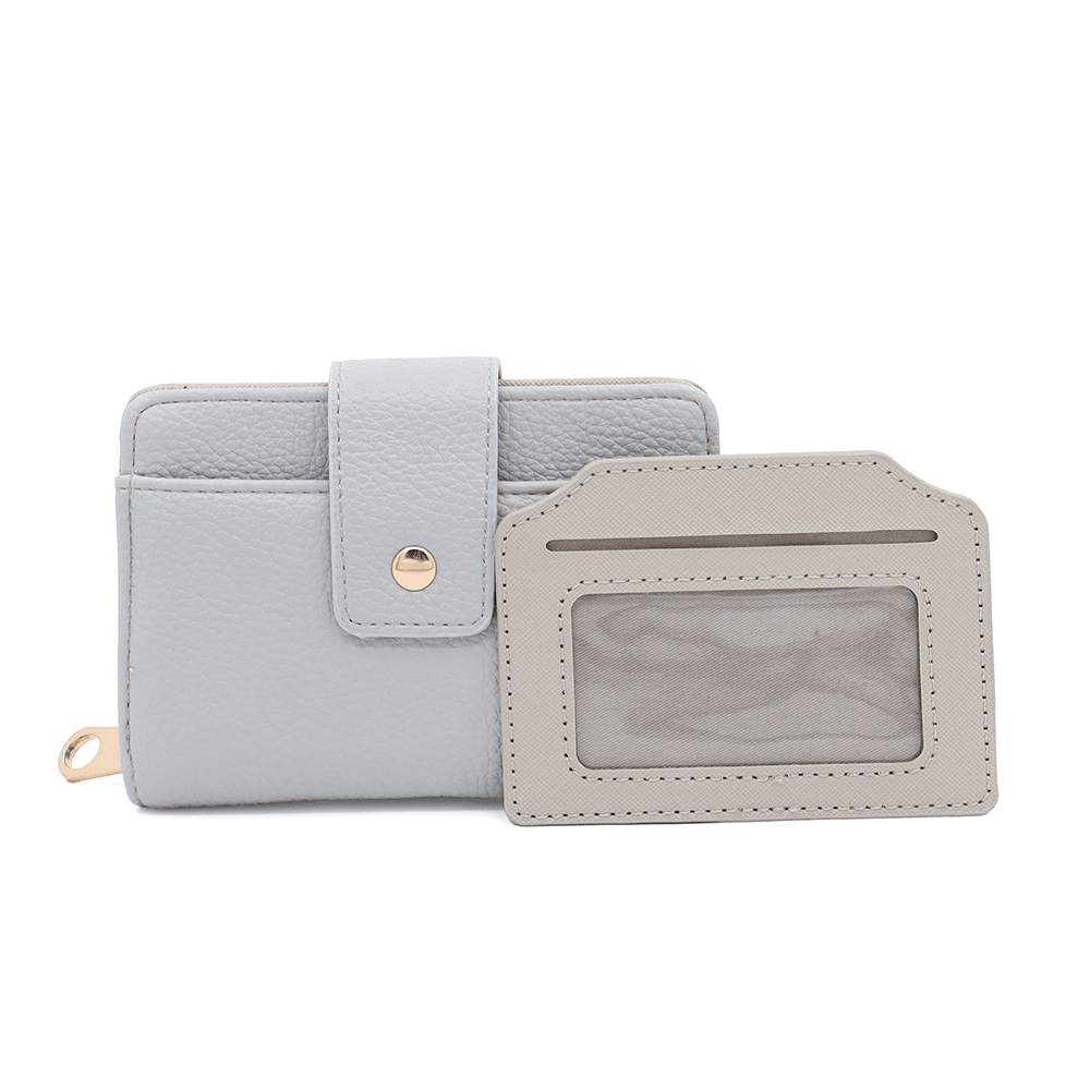 Női pénztárca levehető kártyatartóval - világosszürke