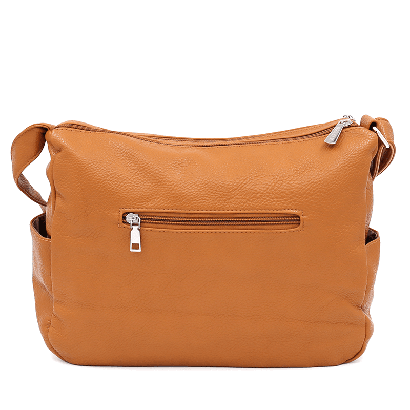 Válltáska 2 rekesszel és sok zsebbel - barna