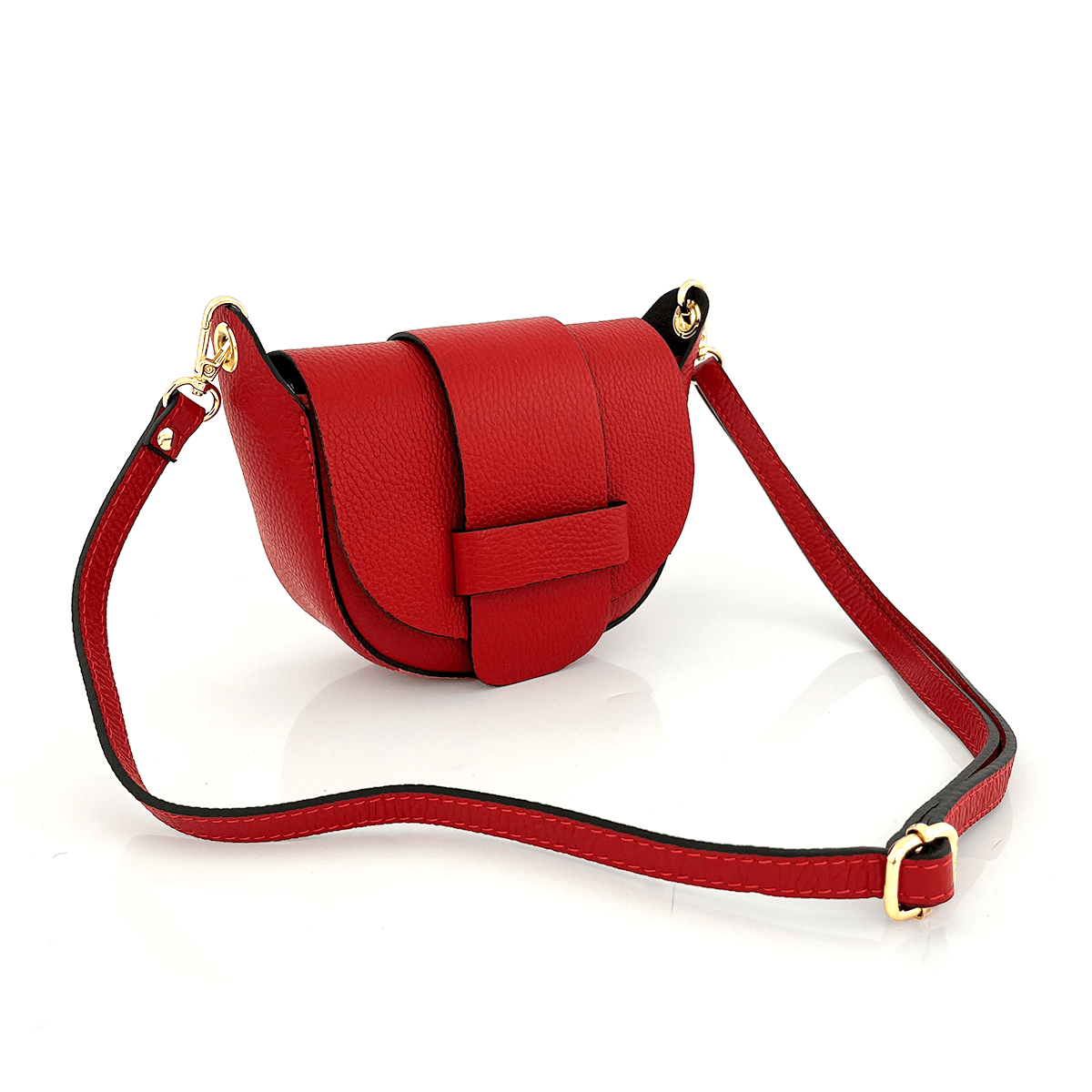 Leandra természetes bőr válltáska - sötétvörös