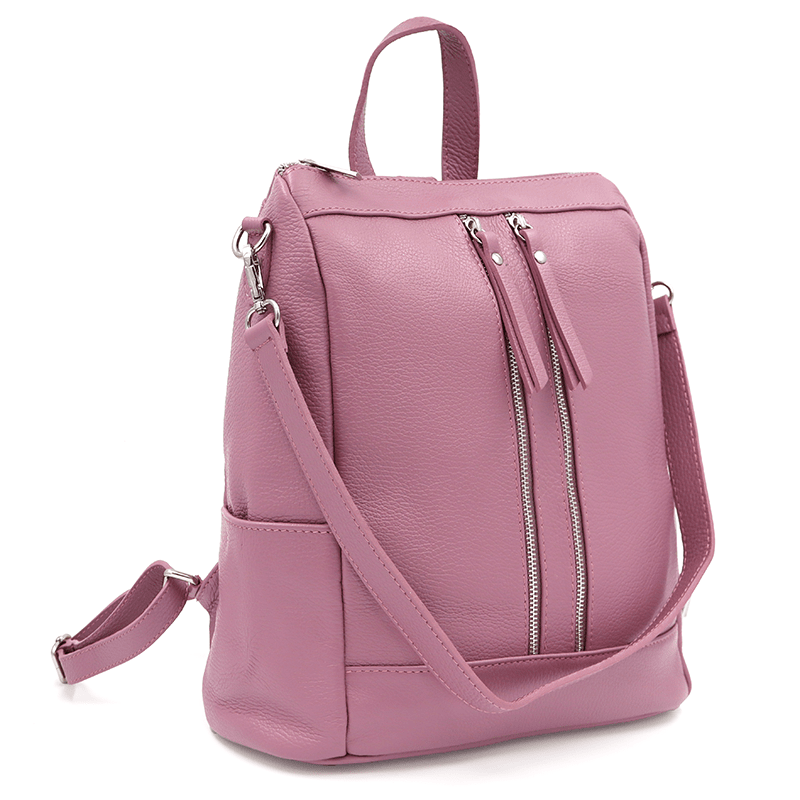 2 az 1-ben - Vittoria természetes bőr hátizsák és táska - lila