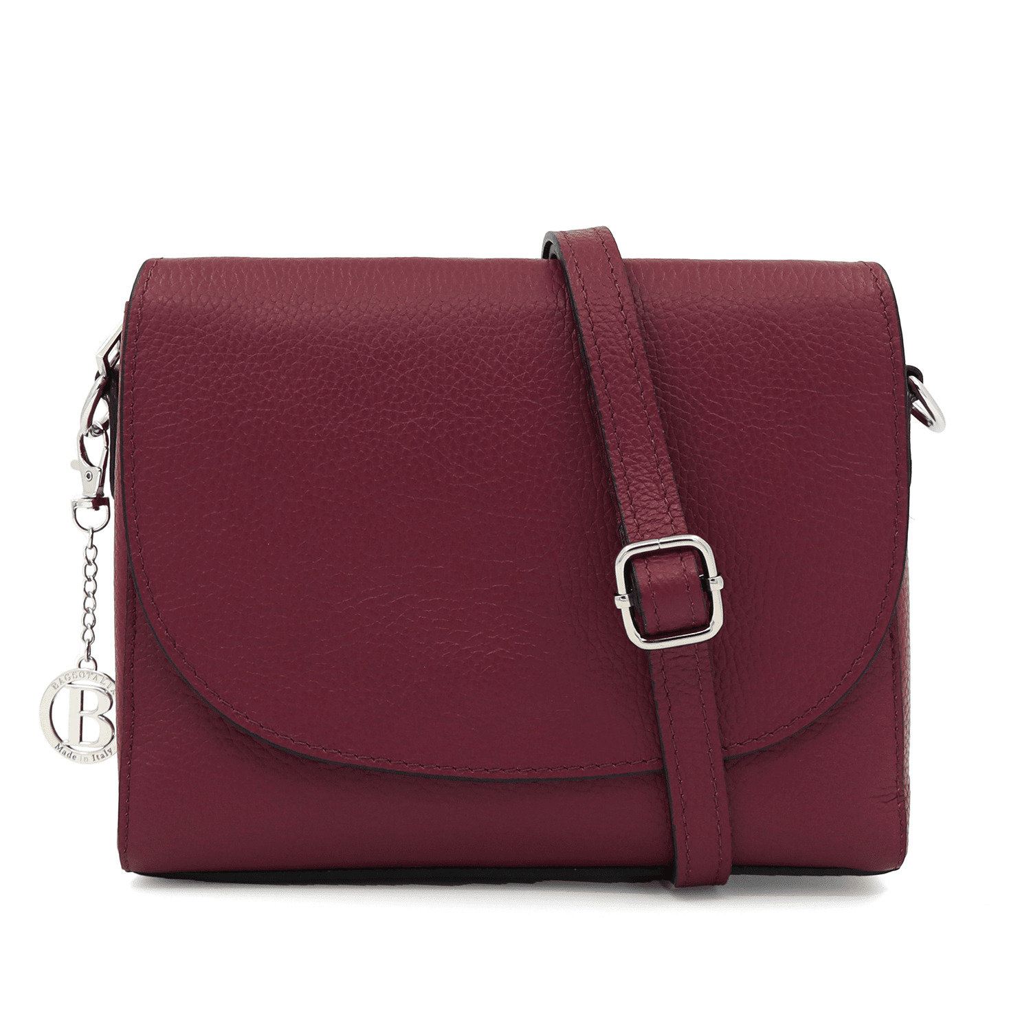 Válltáska természetes bőrből Milana - bordó