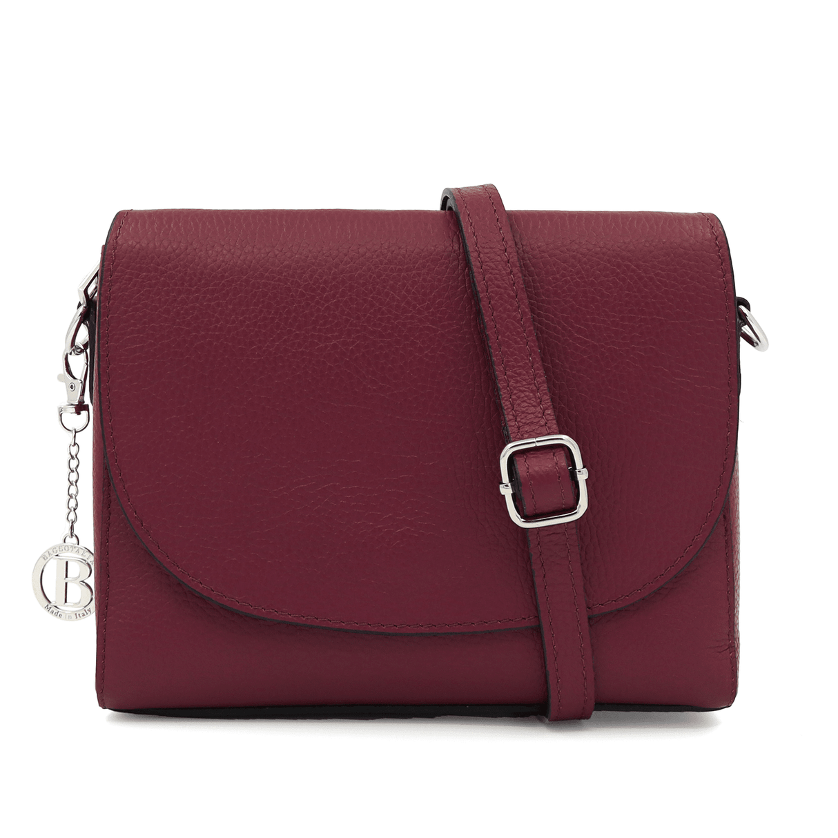 Válltáska természetes bőrből Milana - bordó