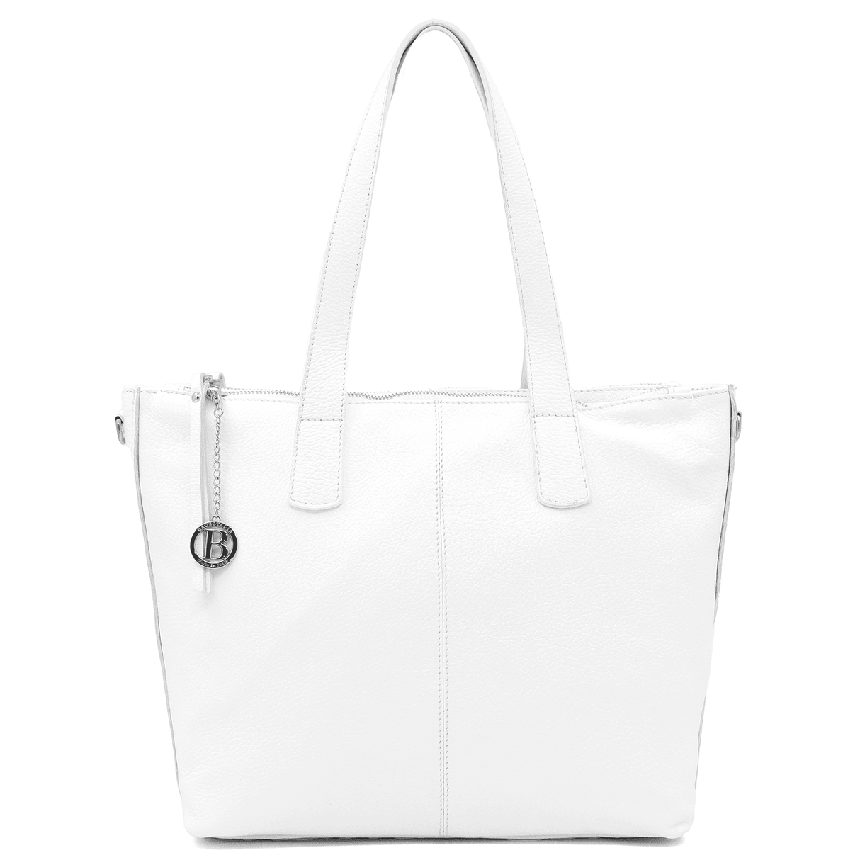 Nagy természetes bőr táska Tropea - fehér