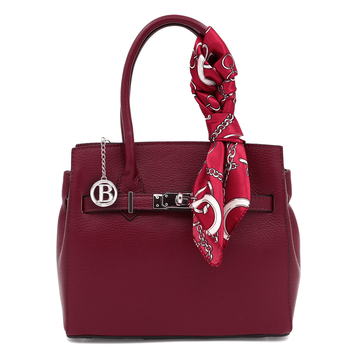 Luxus táska természetes bőrből - bordó