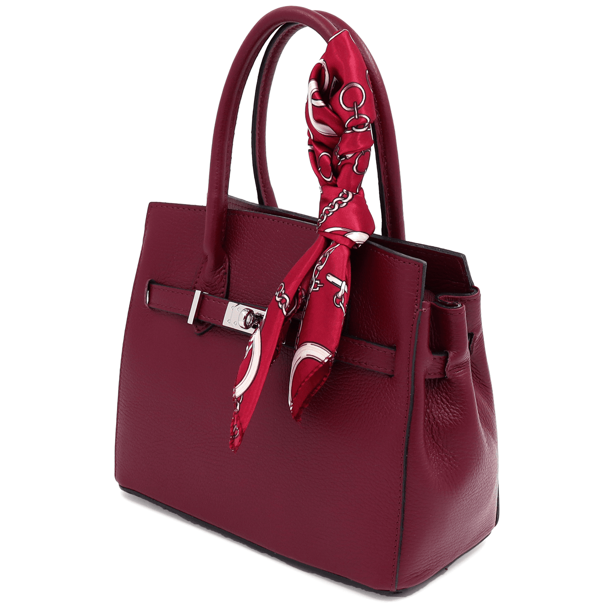 Luxus táska természetes bőrből - bordó