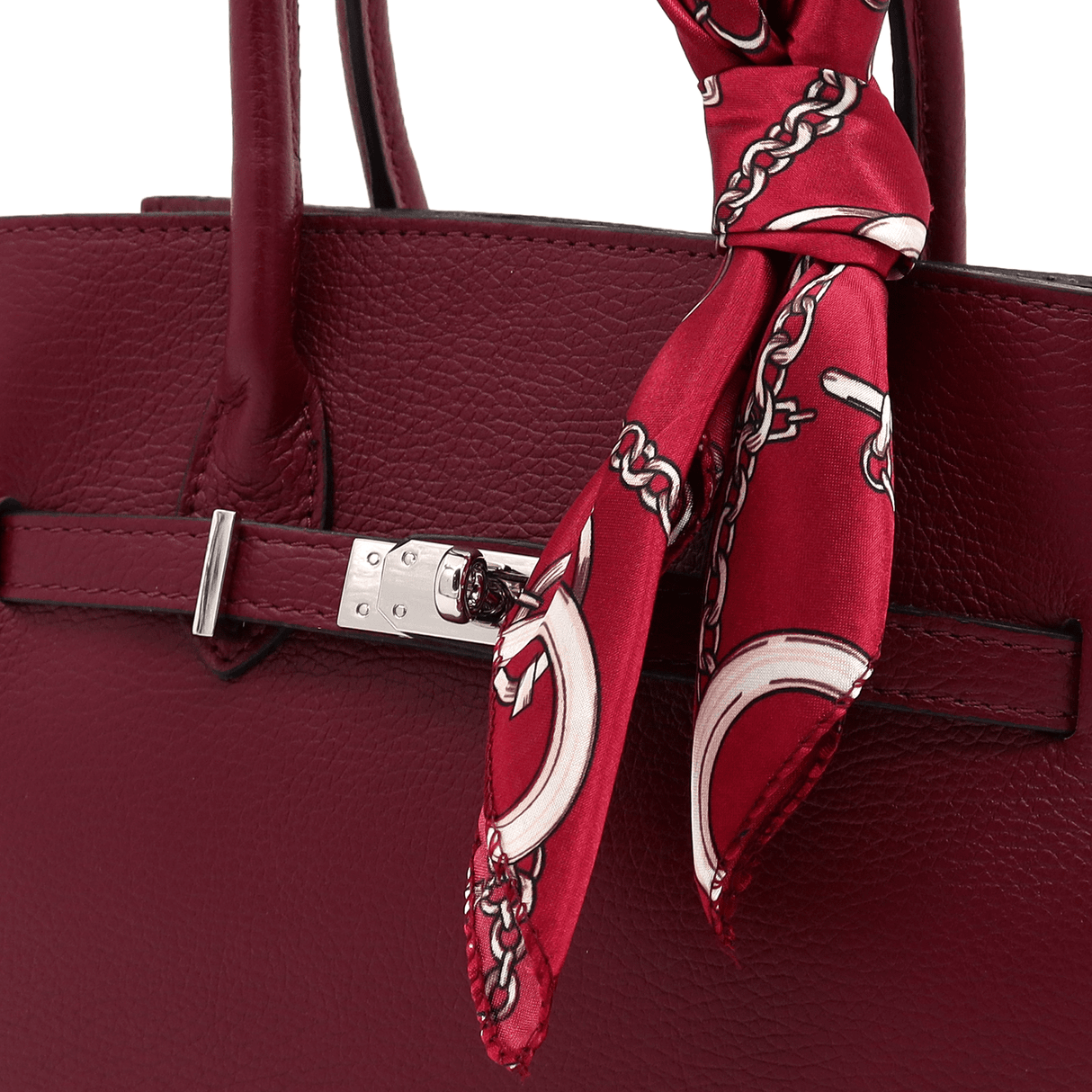 Luxus táska természetes bőrből - bordó