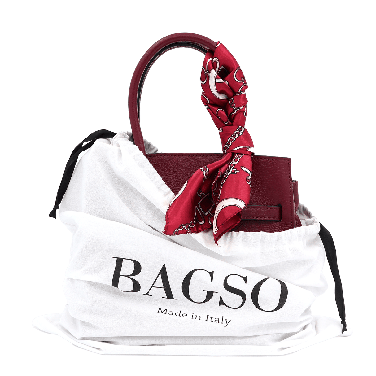 Luxus táska természetes bőrből - bordó