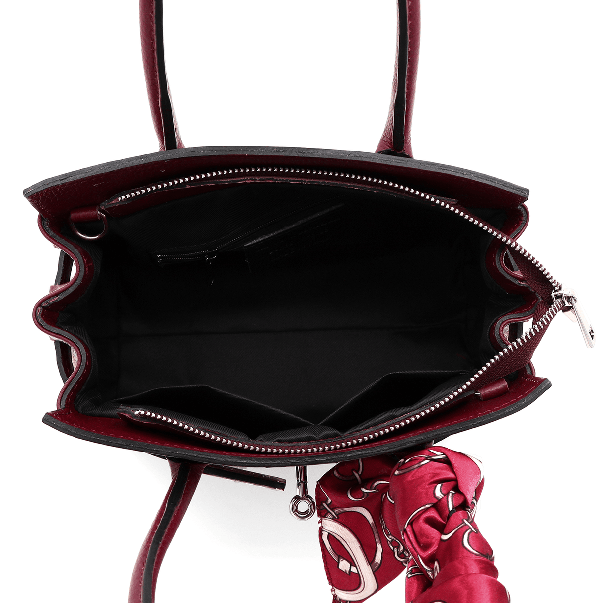 Luxus táska természetes bőrből - bordó