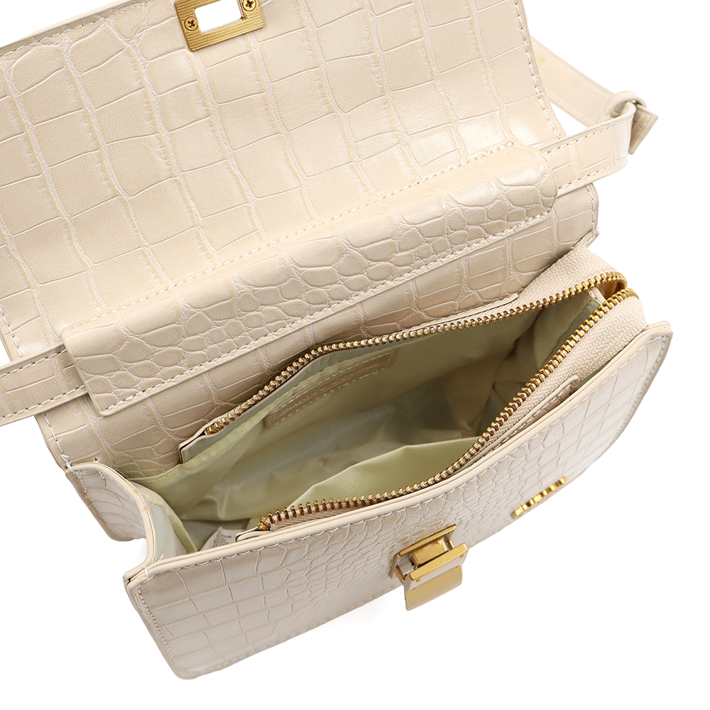 ENRICO COVERI - Női válltáska krokodil mintával - bézs