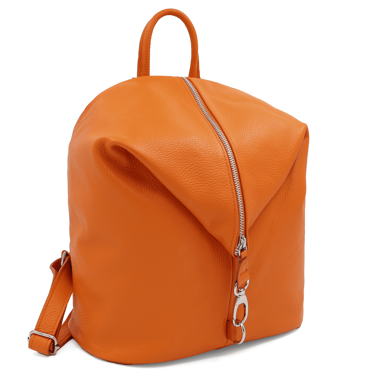 Női hátizsák természetes bőrből Evianna - narancssárga