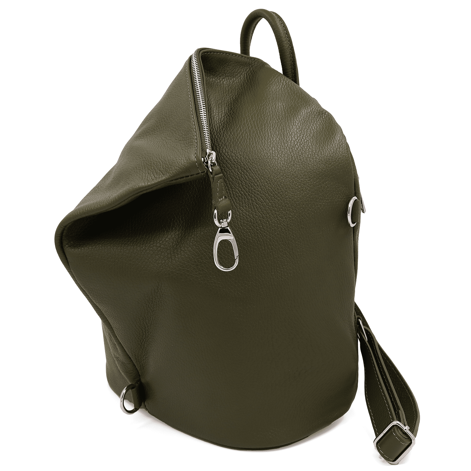 Női hátizsák természetes bőrből Evianna - sötétzöld