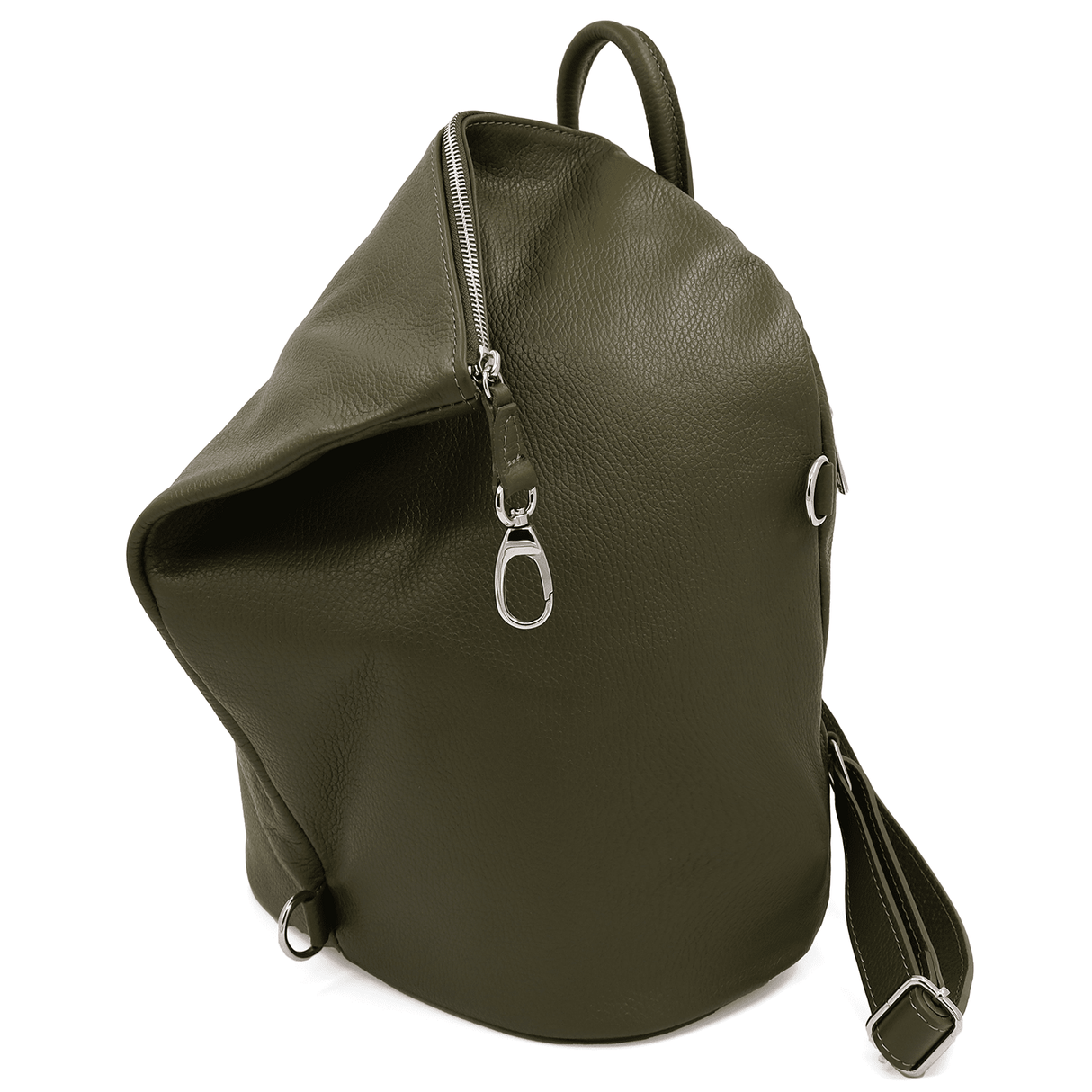 Női hátizsák természetes bőrből Evianna - sötétzöld