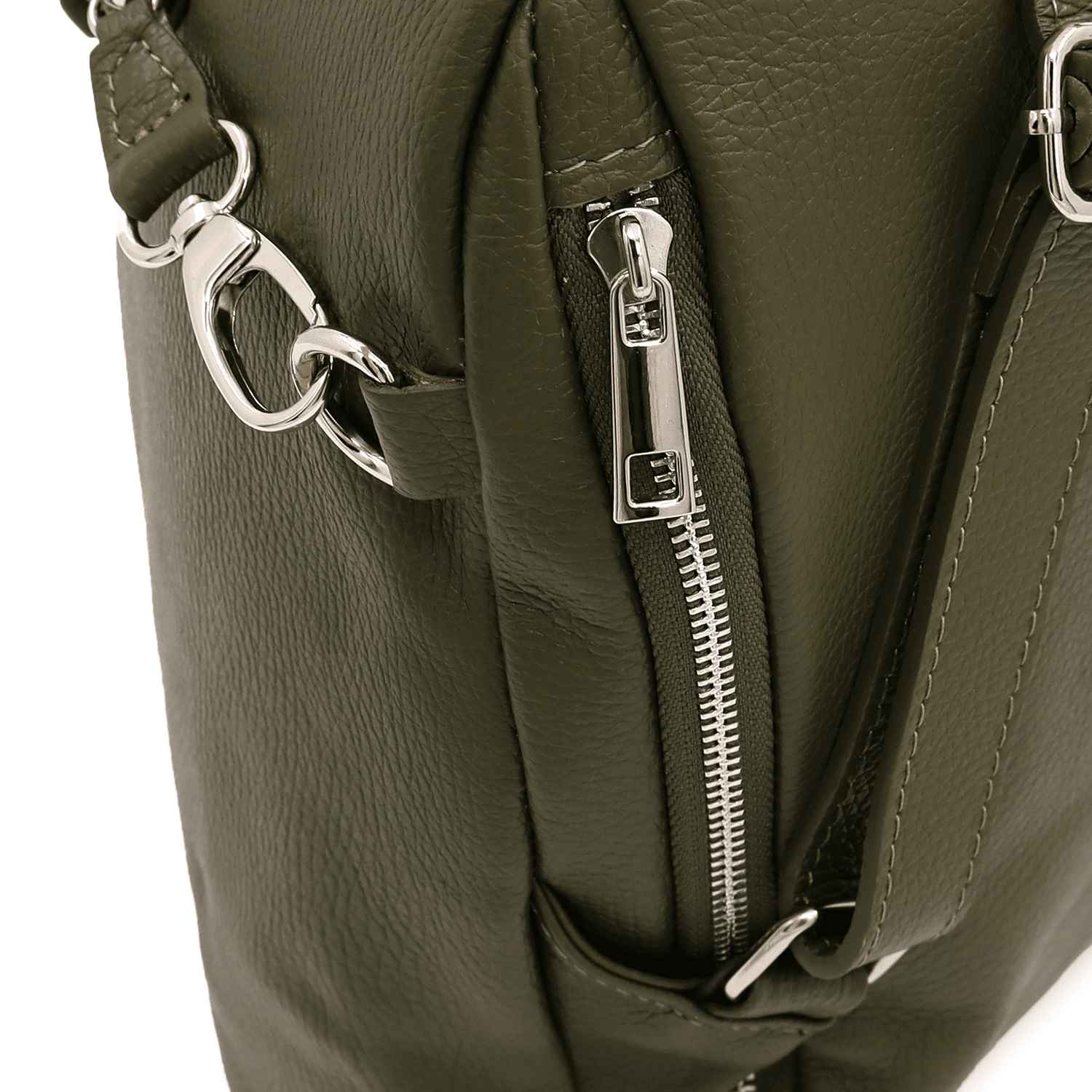 Női hátizsák természetes bőrből Evianna - sötétzöld