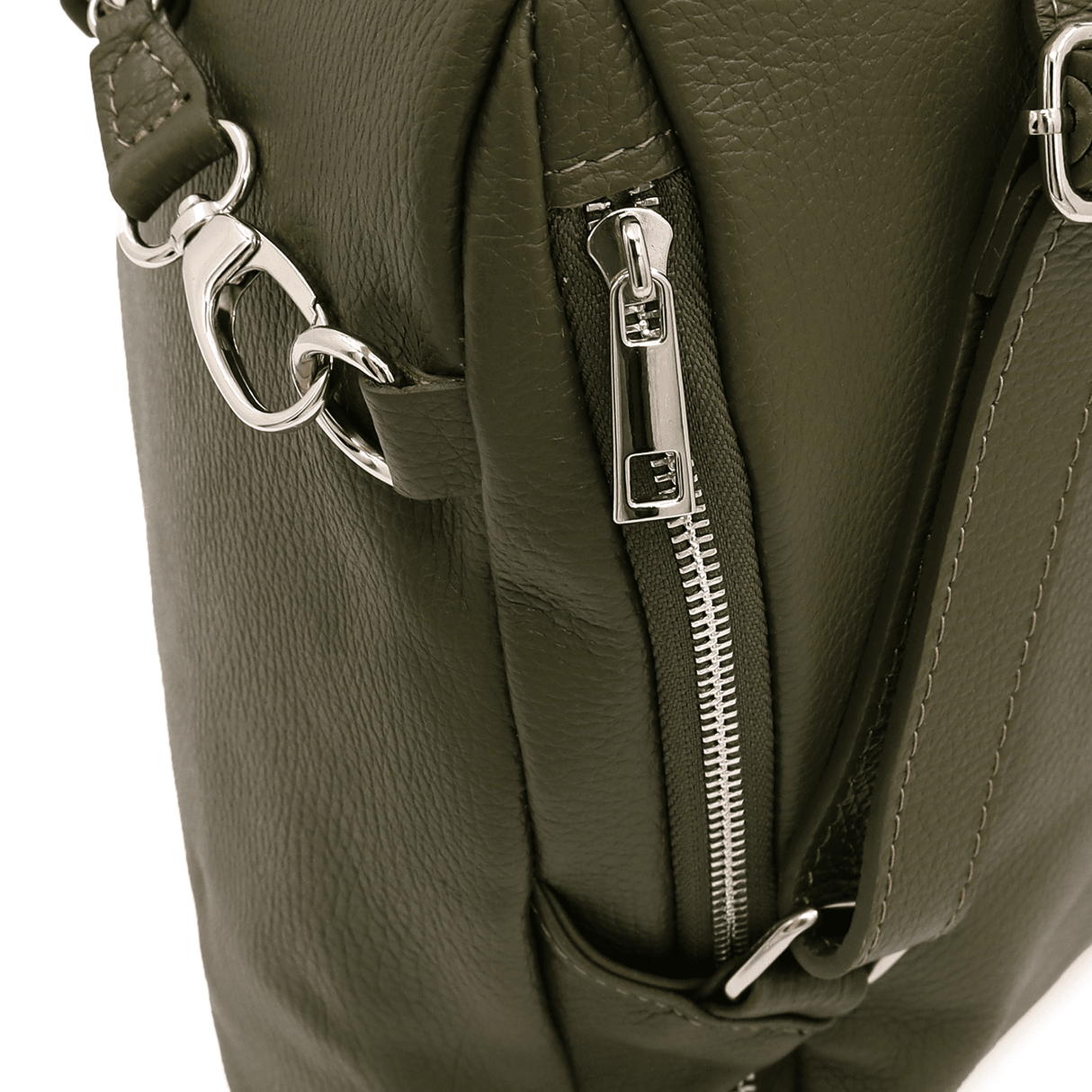 Női hátizsák természetes bőrből Evianna - sötétzöld